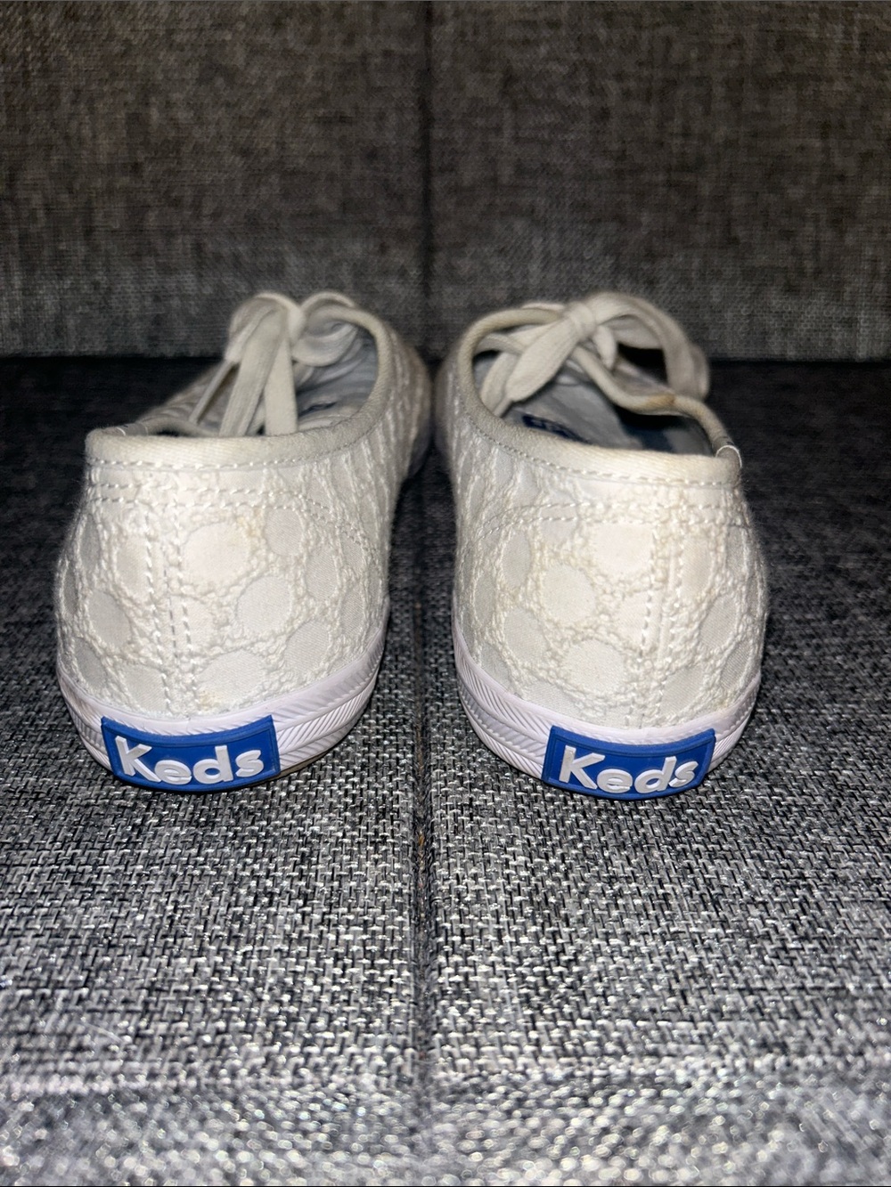 Keds White Lace-Pattern Low-Top Sneakers - Picture 5 of 8
